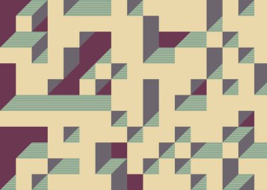 Edward Zajecs 2. Cubo 'nun 1971' deki uygulaması. Esasen 8 taştan oluşan bir Truchet fayans seti ve yerleştirme sanatı illüstrasyonu için kurallar.