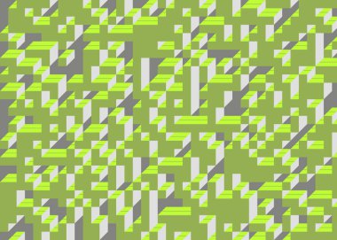 Edward Zajecs 2. Cubo 'nun 1971' deki uygulaması. Esasen 8 taştan oluşan bir Truchet fayans seti ve yerleştirme sanatı illüstrasyonu için kurallar.