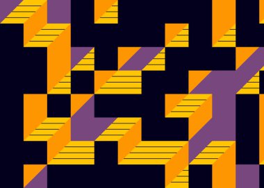 Edward Zajecs 2. Cubo 'nun 1971' deki uygulaması. Esasen 8 taştan oluşan bir Truchet fayans seti ve yerleştirme sanatı illüstrasyonu için kurallar.