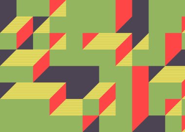 Edward Zajecs 2. Cubo 'nun 1971' deki uygulaması. Esasen 8 taştan oluşan bir Truchet fayans seti ve yerleştirme sanatı illüstrasyonu için kurallar.