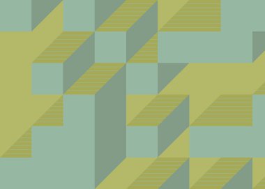 Edward Zajecs 2. Cubo 'nun 1971' deki uygulaması. Esasen 8 taştan oluşan bir Truchet fayans seti ve yerleştirme sanatı illüstrasyonu için kurallar.