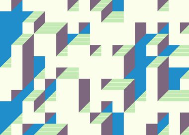 Edward Zajecs 2. Cubo 'nun 1971' deki uygulaması. Esasen 8 taştan oluşan bir Truchet fayans seti ve yerleştirme sanatı illüstrasyonu için kurallar.