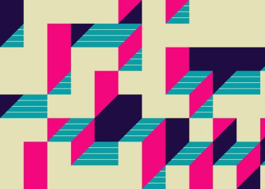 Edward Zajecs 2. Cubo 'nun 1971' deki uygulaması. Esasen 8 taştan oluşan bir Truchet fayans seti ve yerleştirme sanatı illüstrasyonu için kurallar.