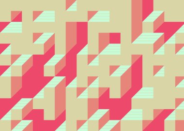 Edward Zajecs 2. Cubo 'nun 1971' deki uygulaması. Esasen 8 taştan oluşan bir Truchet fayans seti ve yerleştirme sanatı illüstrasyonu için kurallar.