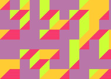 Edward Zajecs 2. Cubo 'nun 1971' deki uygulaması. Esasen 8 taştan oluşan bir Truchet fayans seti ve yerleştirme sanatı illüstrasyonu için kurallar.