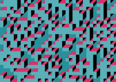 Edward Zajecs 2. Cubo 'nun 1971' deki uygulaması. Esasen 8 taştan oluşan bir Truchet fayans seti ve yerleştirme sanatı illüstrasyonu için kurallar.