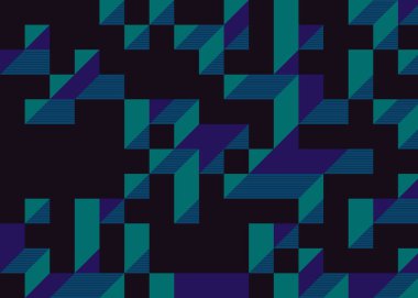 Edward Zajecs 2. Cubo 'nun 1971' deki uygulaması. Esasen 8 taştan oluşan bir Truchet fayans seti ve yerleştirme sanatı illüstrasyonu için kurallar.