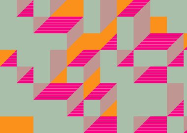 Edward Zajecs 2. Cubo 'nun 1971' deki uygulaması. Esasen 8 taştan oluşan bir Truchet fayans seti ve yerleştirme sanatı illüstrasyonu için kurallar.