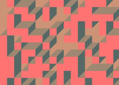 Edward Zajecs 2. Cubo 'nun 1971' deki uygulaması. Esasen 8 taştan oluşan bir Truchet fayans seti ve yerleştirme sanatı illüstrasyonu için kurallar.