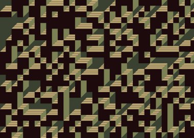 Edward Zajecs 2. Cubo 'nun 1971' deki uygulaması. Esasen 8 taştan oluşan bir Truchet fayans seti ve yerleştirme sanatı illüstrasyonu için kurallar.