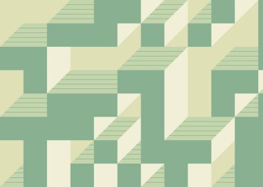 Edward Zajecs 2. Cubo 'nun 1971' deki uygulaması. Esasen 8 taştan oluşan bir Truchet fayans seti ve yerleştirme sanatı illüstrasyonu için kurallar.