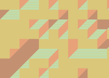 Edward Zajecs 2. Cubo 'nun 1971' deki uygulaması. Esasen 8 taştan oluşan bir Truchet fayans seti ve yerleştirme sanatı illüstrasyonu için kurallar.