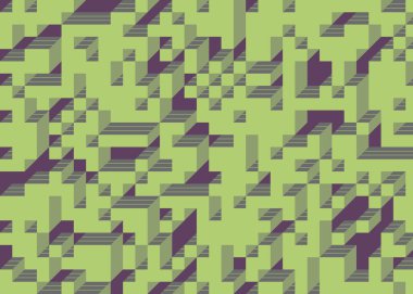 Edward Zajecs 2. Cubo 'nun 1971' deki uygulaması. Esasen 8 taştan oluşan bir Truchet fayans seti ve yerleştirme sanatı illüstrasyonu için kurallar.