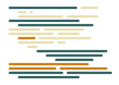 Ekran vektör illüstrasyonunda kod, düz çizgi çizgi kodlama çizgileri simülasyonu