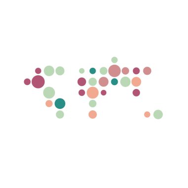 Dünya Silüeti Resmedilmiş Desen Haritası Çizimi