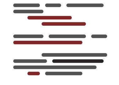 Ekran vektör illüstrasyonunda kod, düz çizgi çizgi kodlama çizgileri simülasyonu