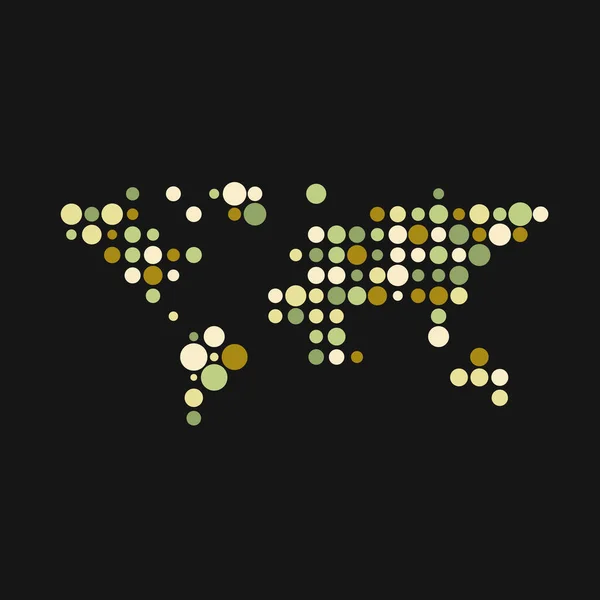 World Silhouette Pixelated Pattern Map Illustration — Image vectorielle