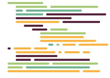 Ekran vektör illüstrasyonunda kod, düz çizgi çizgi kodlama çizgileri simülasyonu