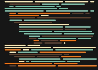 Ekran vektör illüstrasyonunda kod, düz çizgi çizgi kodlama çizgileri simülasyonu