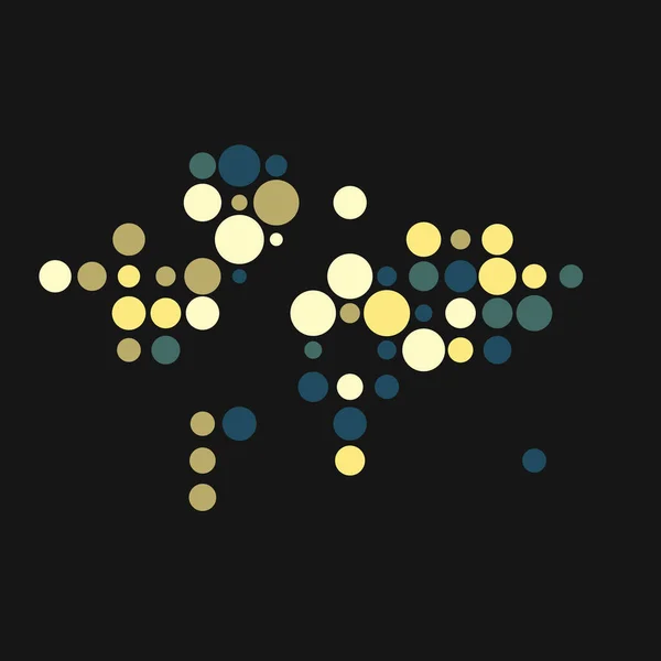 World Silhouette Pixelated Pattern Map Illustration — 스톡 벡터