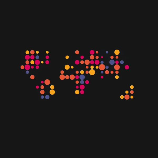 World Silhouette Pixelated Pattern Map Illustration — Archivo Imágenes Vectoriales