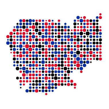 Kamboçya Silueti Pikselli desen haritası çizimi