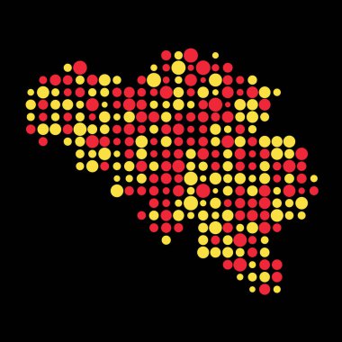 Belçika Silüeti Pikselleştirilmiş desen haritası çizimi