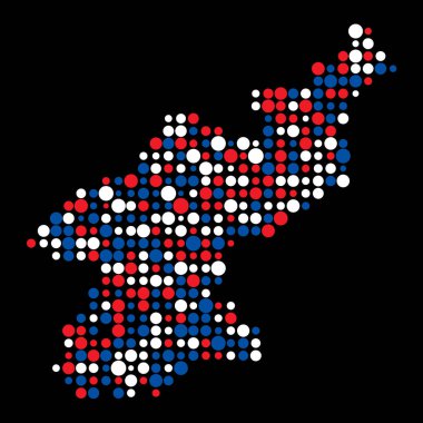 Kuzey Kore Silueti Pikselli desen haritası çizimi