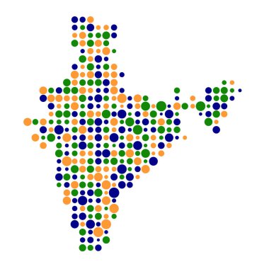 Hindistan Silüeti Resmedilmiş Kalıp Haritası Çizimi