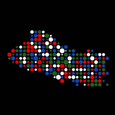 El Salvador Silueti Pikselli desen haritası çizimi