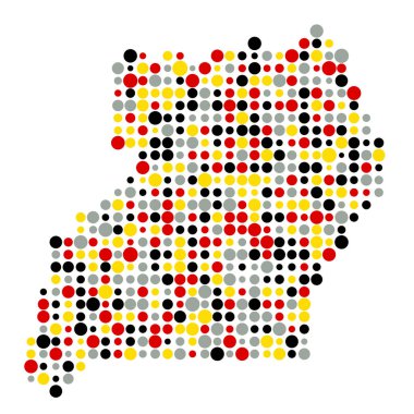 Uganda Silueti Pikselli desen haritası çizimi