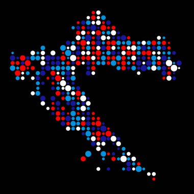 Hırvatistan Silüeti Resmedilmiş Kalıp Haritası Çizimi