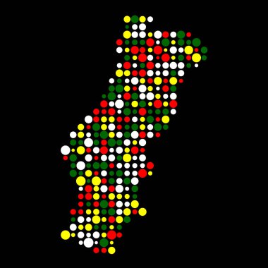 Portekiz Silüeti Resmedilmiş Desenli Harita Çizimi