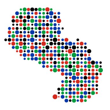 Paraguay Silueti Pikselli desen haritası çizimi