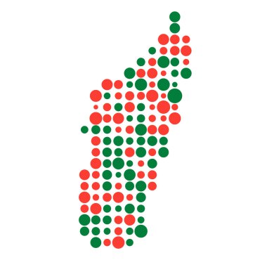 Madagaskar Silueti Pikselli desen haritası çizimi