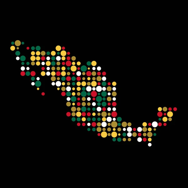 Mexico Silhouette Pixelated Pattern Map Illustration — Stock Vector
