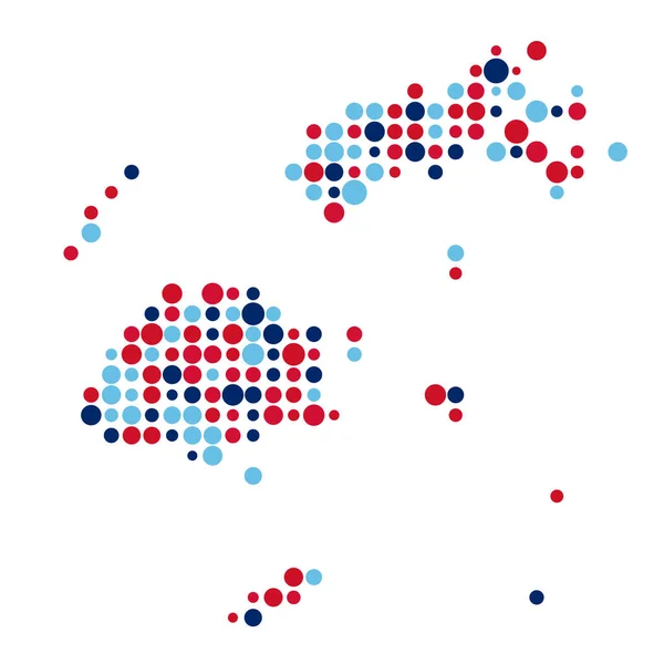 フィジーシルエットピクセル化パターンマップ図 — ストックベクタ