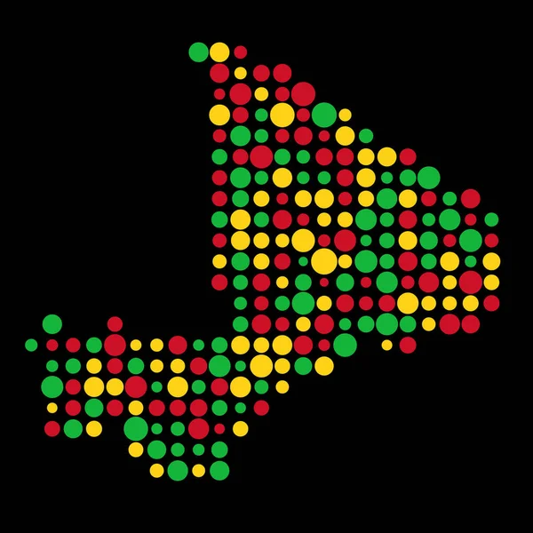 Mali Silhouette Pixelated Modello Mappa Illustrazione — Vettoriale Stock