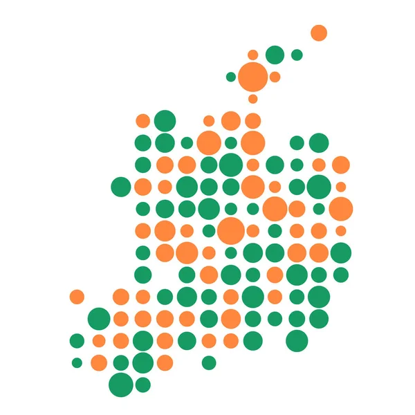 Irlanda Silhouette Pixelated Modello Mappa Illustrazione — Vettoriale Stock