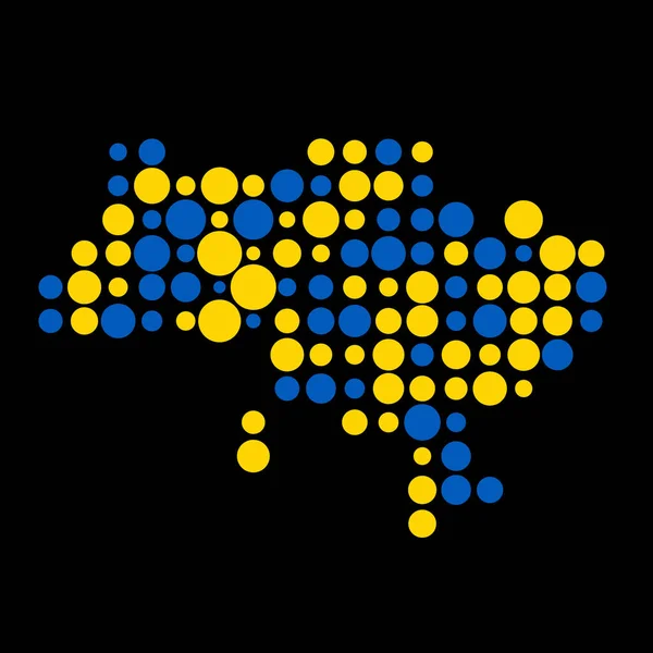 Ucraina Silhouette Pixelated Modello Mappa Illustrazione — Vettoriale Stock