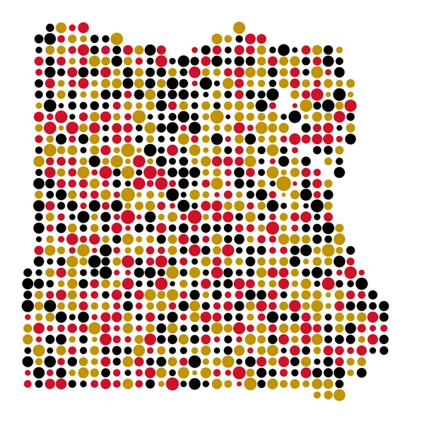 Egypten Silhuett Pixelated Mönster Karta Illustration — Stock vektor