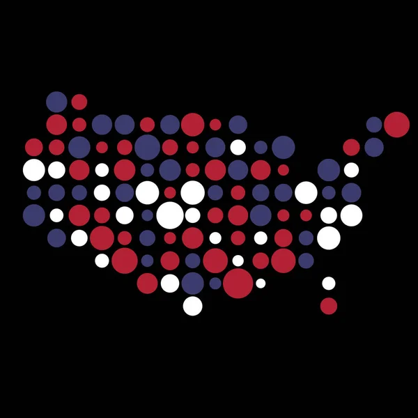 Ηνωμένες Πολιτείες Silhouette Pixelated Μοτίβο Χάρτη Εικονογράφηση — Διανυσματικό Αρχείο
