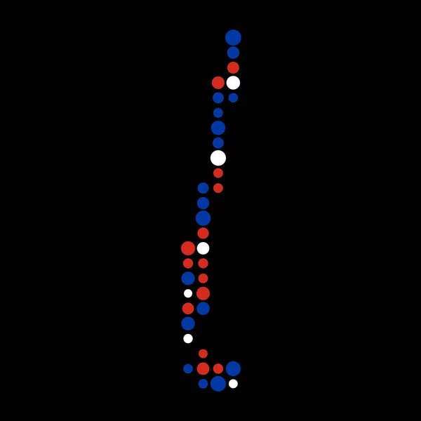 Chile Silhouette Pixelated Minta Térkép Illusztráció — Stock Vector