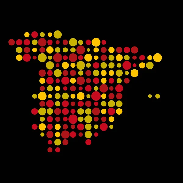 Spagna Silhouette Pixelated Modello Mappa Illustrazione — Vettoriale Stock
