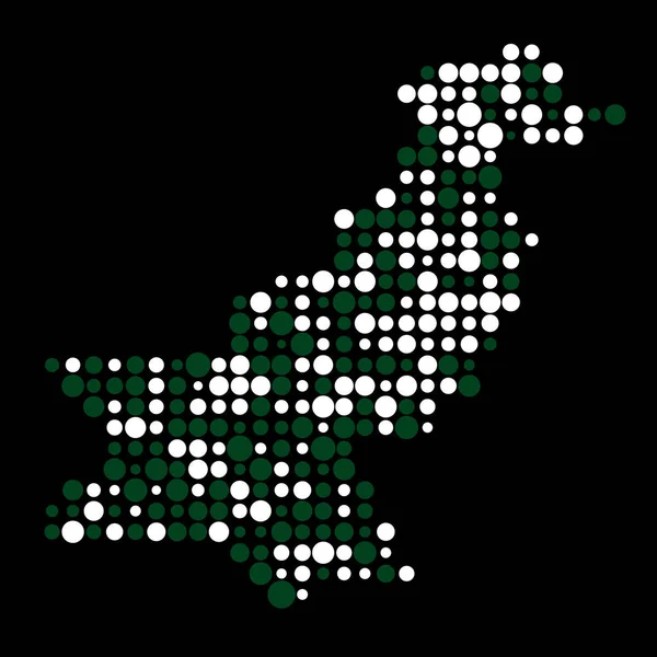 Pakistan Silhouette Illustration Carte Motif Pixélisé — Image vectorielle