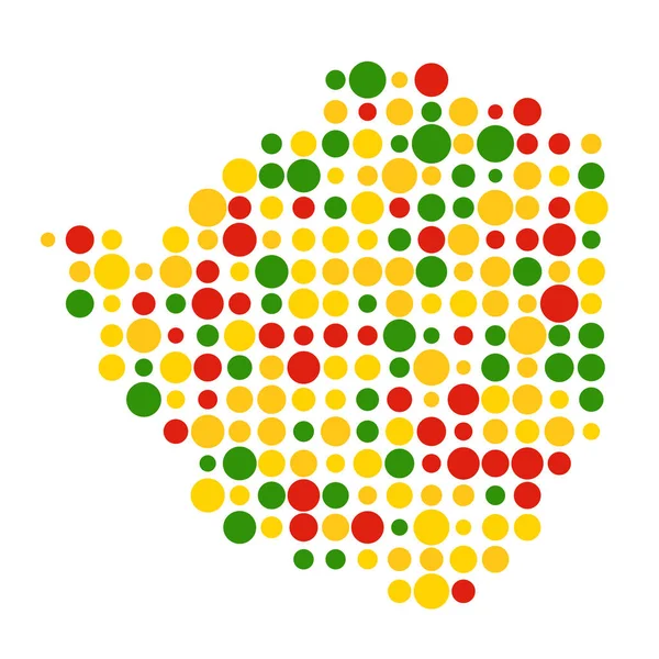 Zimbabwe Silhouette Pixelated Pattern Map Illustration — Stock Vector