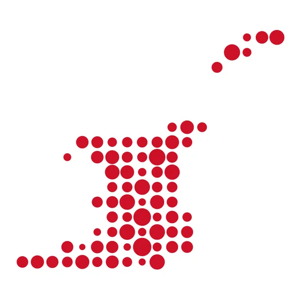 Trinidad Tobago Silueta Pixelated Pattern Map Illustration — Stockový vektor