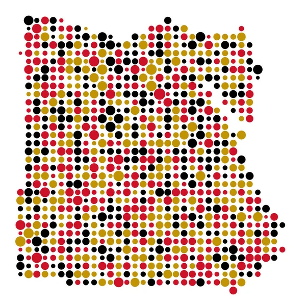 Egipto Silueta Pixelado Patrón Mapa Ilustración — Vector de stock