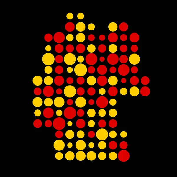 Ilustrasi Peta Pola Pixelated Siluet Jerman - Stok Vektor