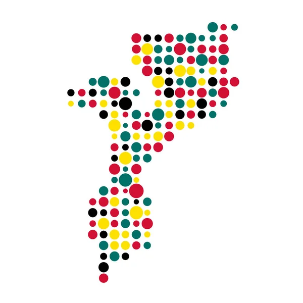 Mozambique Silhouette Pixelated Patrón Mapa Ilustración — Archivo Imágenes Vectoriales